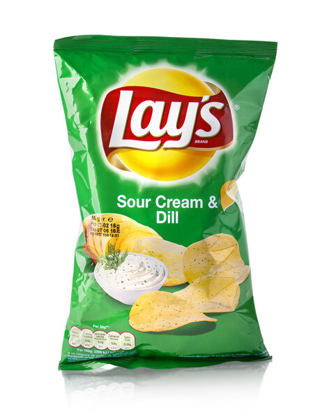 Bag of  Lays Sour Cream & Dell potato chips