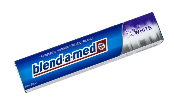 Blend-A-Med pasta de dentes em branco — Fotografia de Stock