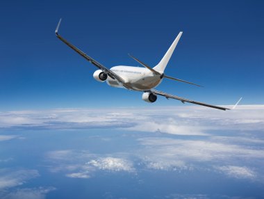 White passenger wide-body plane clipart