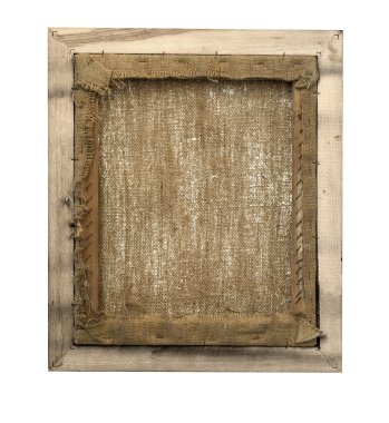  boş arkadan görünüm tuval ahşap çerçeve içinde sarılmış 