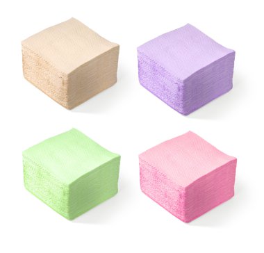 Beyaz arka plan üzerinde izole peçeteler