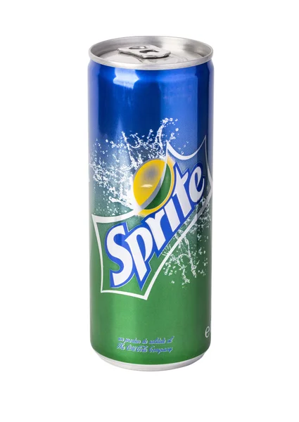 Sprite kan på vit bakgrund. — Stockfoto