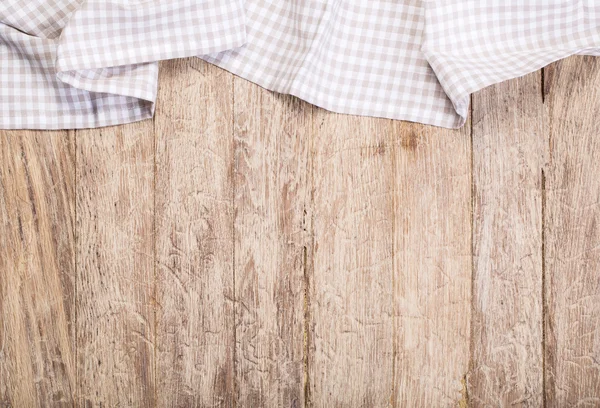 Checkered tablecloth on table — Stock Photo, Image