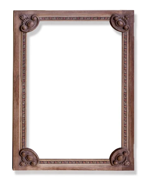 Oude houten frame op wit — Stockfoto