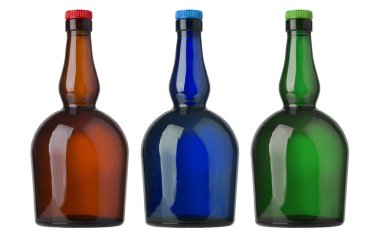 Beyaz arkaplanda izole edilmiş şişe