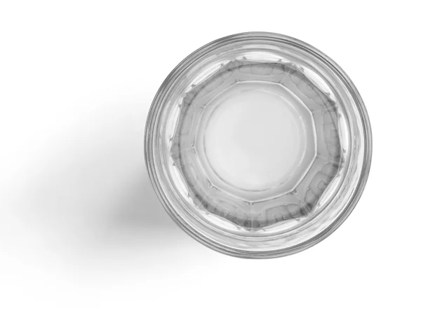 水のガラスのコップのトップ ビュー — ストック写真