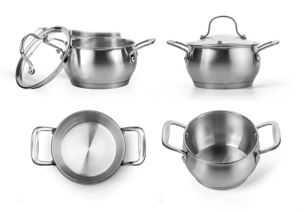 Stainless steel cooking pot — Stock Photo, Image