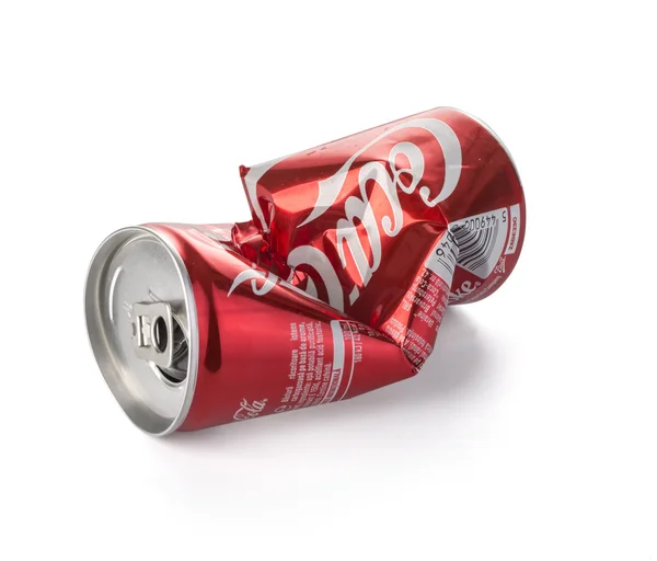 An Empty Dented and Crushed Can — Stock Photo, Image