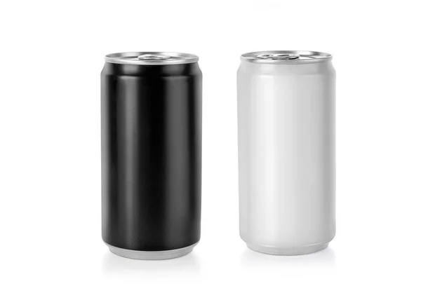 White Black Metal Aluminum Beverage Drink Can 350Ml Збирайте Шаблон — стокове фото