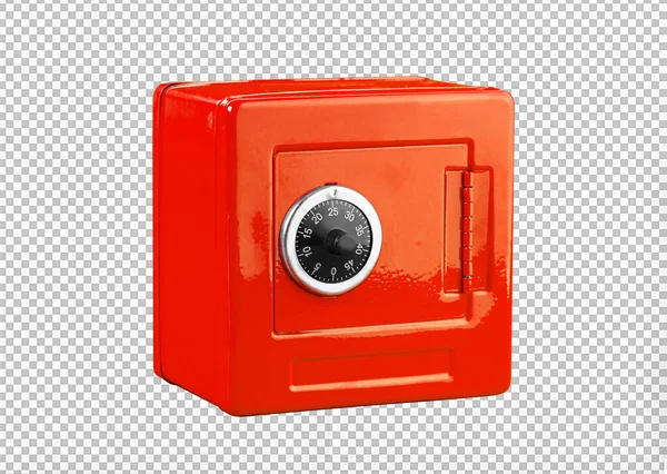 Red Safe Deposit Box White Background Clipping Path — Stock Photo, Image