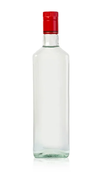 Пляшка Джин Ізольована Білому Відсічним Контуром — стокове фото