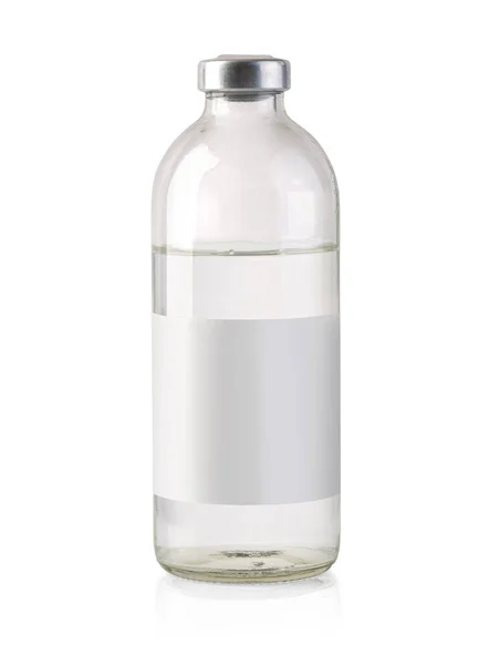 Glazen Medicijncontainers Geïsoleerd Wit Met Knippad — Stockfoto