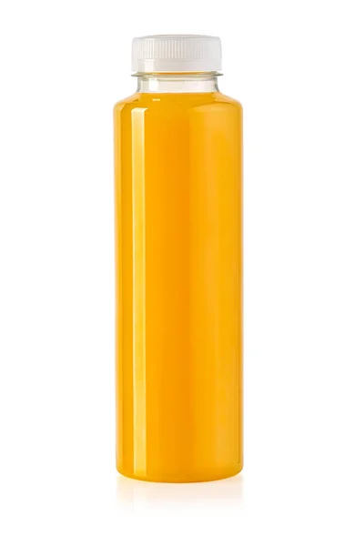 Juice Yellow Orange Bottle Jar Witte Achtergrond Geïsoleerd Klaar Voor — Stockfoto