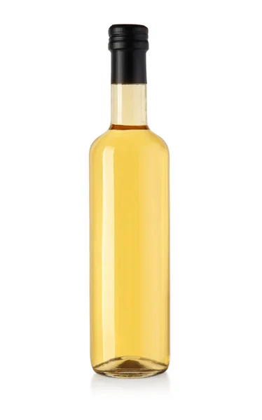 Bottiglia Vetro Olio Isolato Bianco Con Percorso Ritaglio — Foto Stock