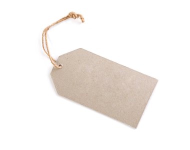 İpli fiyat etiketi kırpma yolu ile beyaz üzerine izole edilmiş