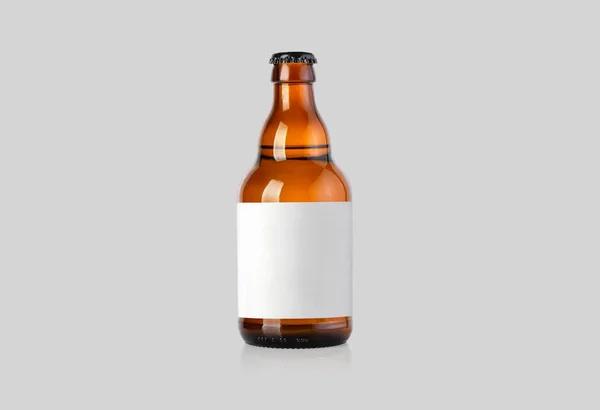 Beer Brown Glass Bottle Isolated Clipping Path — Stock Photo, Image