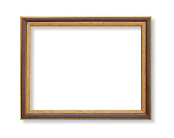 Old Wooden Frame Isolated White Clipping Path — Stock Photo, Image