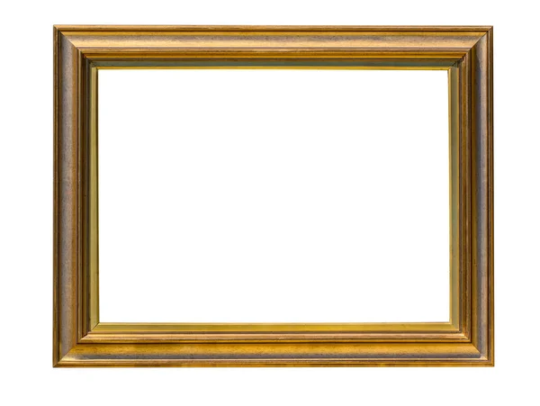 Old Wooden Frame Isolated White Clipping Path — Stock Photo, Image