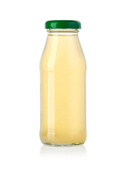 Сік Скляній Пляшці Ізольований Білому Відсічним Контуром — стокове фото
