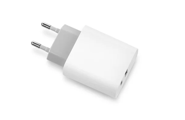 Chargeur Usb Rapide Pour Votre Smartphone Sur Fond Blanc Gros — Photo