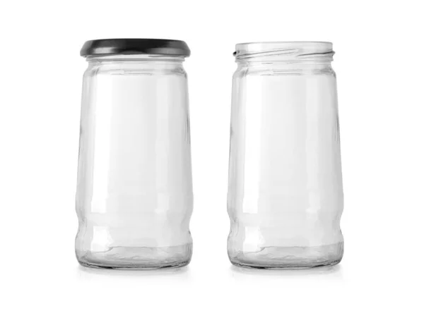 Jar Glass Isolated White Background Clipping Path — Stock Photo, Image