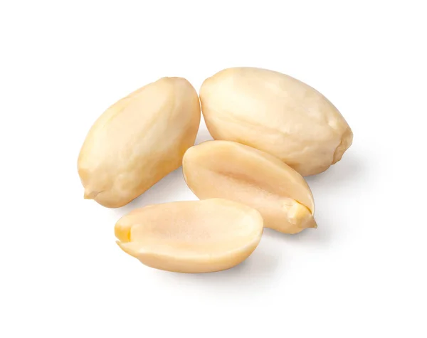 Amendoins Estão Isolados Amendoins Sobre Fundo Branco Com Caminho Recorte — Fotografia de Stock