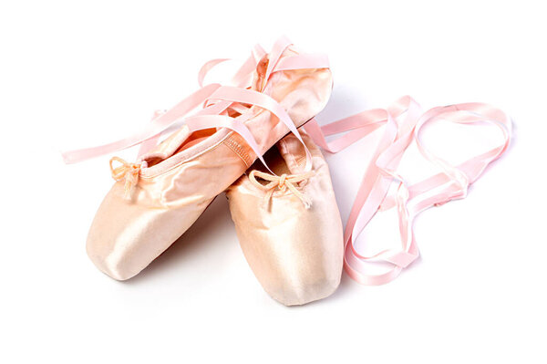 pointe shoes isolated on white background