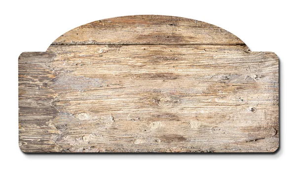 Drewniany Pusty Znak Białym Tle Ścieżką Wycinania — Zdjęcie stockowe