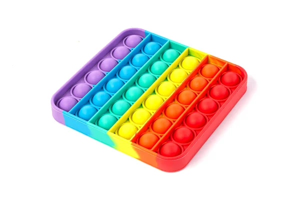 Pop Simple Dimple Silicone Sensitive Stress Fidget Toy Colorful Rainbow — 스톡 사진