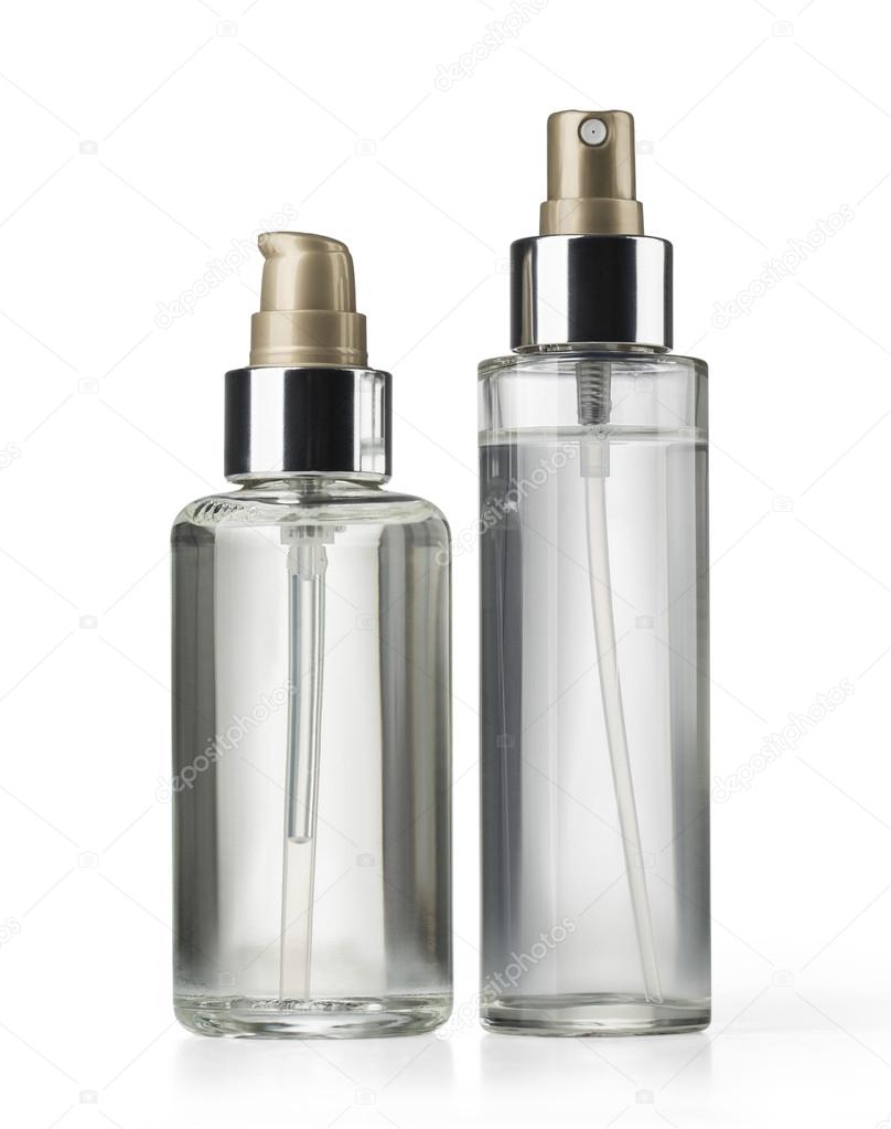 two cosmetics bottle