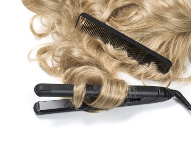  sarışın saç maşası ile