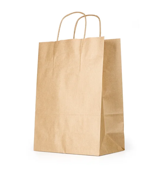 Brown paper bag isolated on white background — Stock Photo, Image