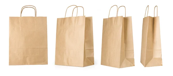 Brown paper bag isolated on white background — Stock Photo, Image
