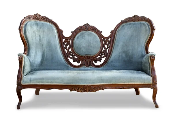 蓝色复古沙发 — 图库照片