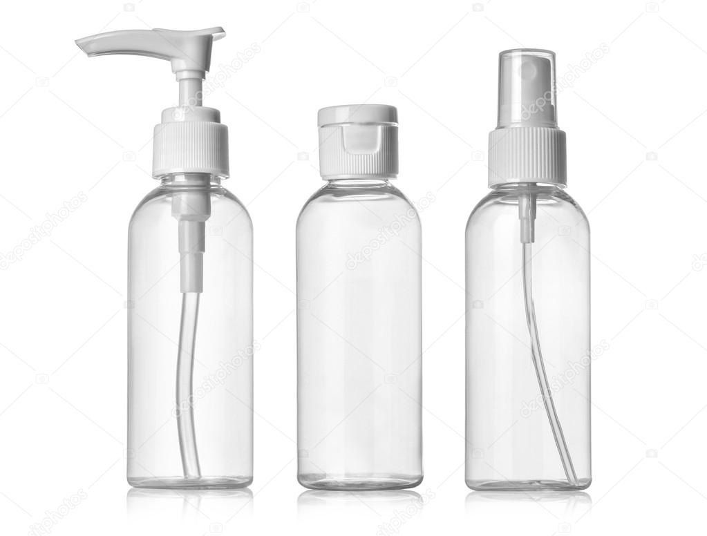 Three blank bottles