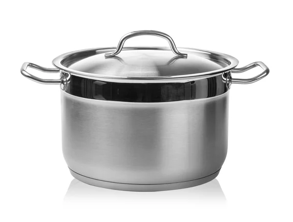 Stainless steel cooking pot — Stock Photo, Image