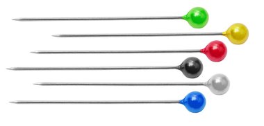 Colorful pushpins arranged on a transparent background, ready for use in creative projects or everyday tasks