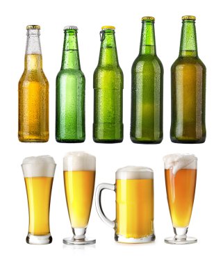 bira şişeleri kümesi
