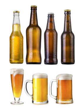 bira şişeleri kümesi