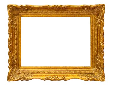 Dekoratif oymalı boş klasik barok altın çerçeve, içerik için hazır