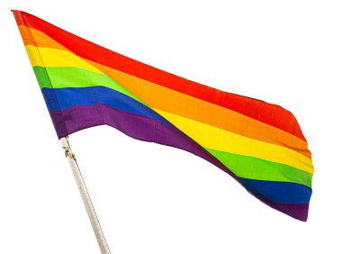 Rüzgarda sallanan gökkuşağı gurur bayrağı, şeffaf arkaplan ile lgbtq + özgürlük ve hoşgörüyü simgeliyor