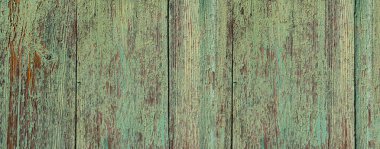 Kırsal yeşil sıkıntılı boyalı eski ahşap duvar arka planı