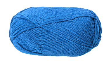 İşçilik için mavi yün yumağı, şeffaf bir arkaplan ile izole