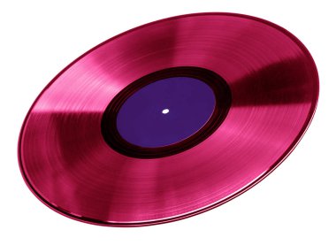 Mor etiketli pembe metalik plak, ışığı yansıtan, şeffaf arkaplan