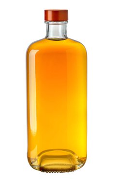 Kehribar likörüyle dolu cam şişe.