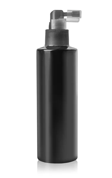 Black cosmetic bottle — Stock Photo, Image