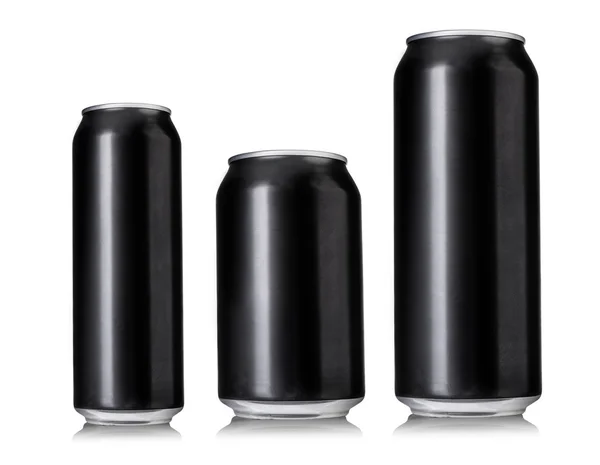 Black beer cans — Stock Photo, Image