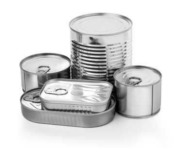 bir beyaz metal kutular