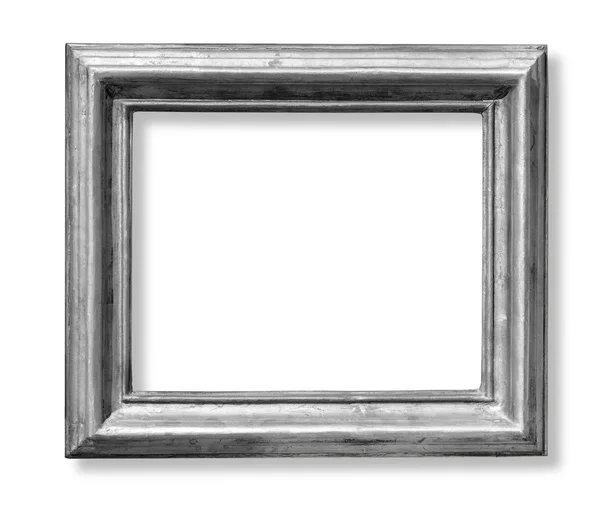 Silver frame isolated on white — Stockfoto