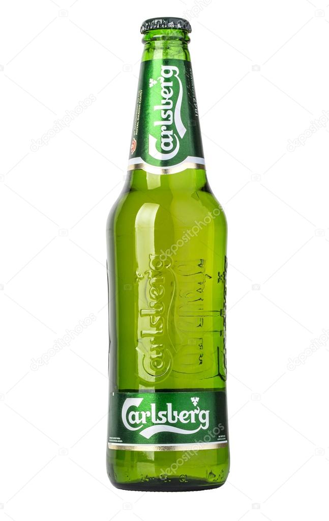 CHISINAU, MOLDOVA - December 18, 2015: globaly distributed pale lager beer produced by Carlsberg Group, a Danish brewing company founded in 1847 with headquarters located in Copenhagen, Denmark